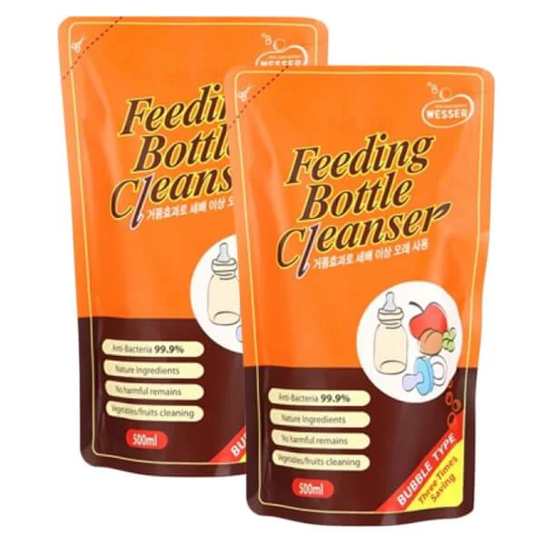 Combo 2 Nước rửa bình sữa Wesser túi bổ sung