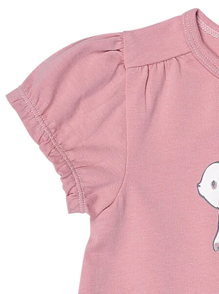 Bộ áo quần thun bé gái ngắn CF G1220011 (9M-24M,Hồng)