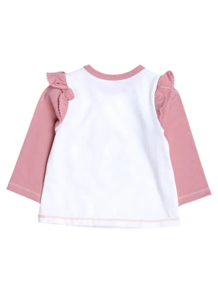 Bộ áo quần thun bé gái dài CF G1220010 (6M-24M,Trắng)