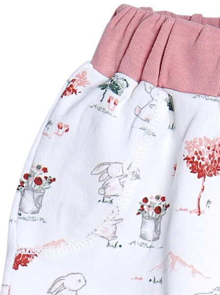 Bộ áo quần thun bé gái dài CF G1220010 (6M-24M,Trắng)