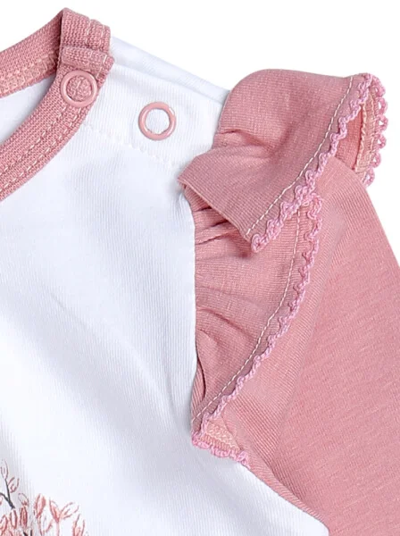 Bộ áo quần thun bé gái dài CF G1220010 (6M-24M,Trắng)
