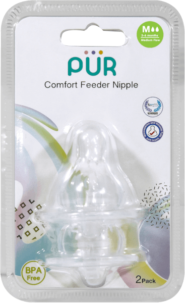 Núm ty Pur cổ thường Comfort Feeder - lượng sữa chảy đều (vỉ đôi) M