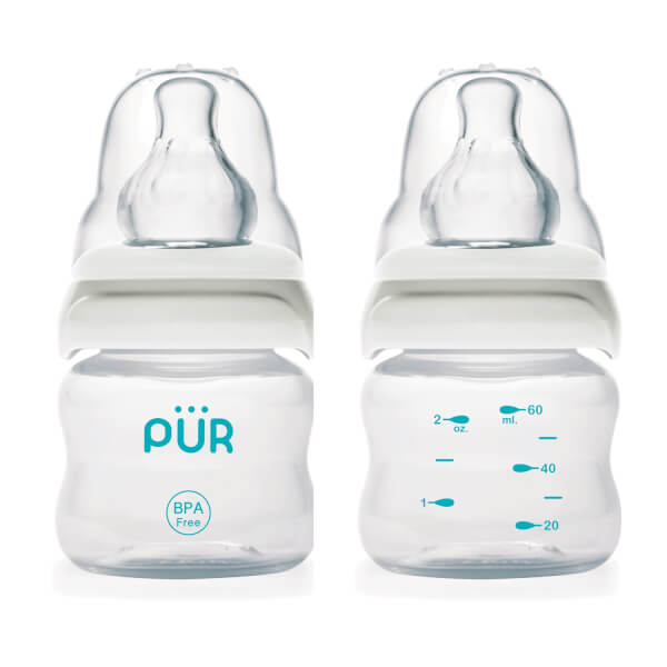 Combo 2 Bình sữa Pur cổ thường Comfort Feeder với van chữ V, 60ml