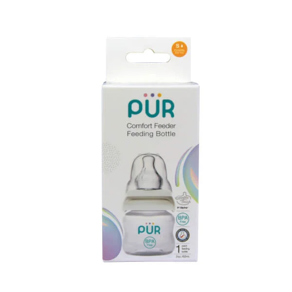 Bình sữa Pur cổ thường Comfort Feeder với van chữ V, 60ml