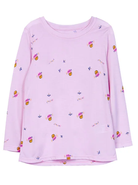 Bộ thun bé gái dài NGỦ NGON CF G1020035 (1-6 tuổi,Hồng họa tiết)