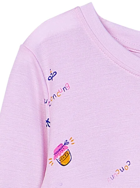 Bộ thun bé gái dài NGỦ NGON CF G1020035 (1-6 tuổi,Hồng họa tiết)