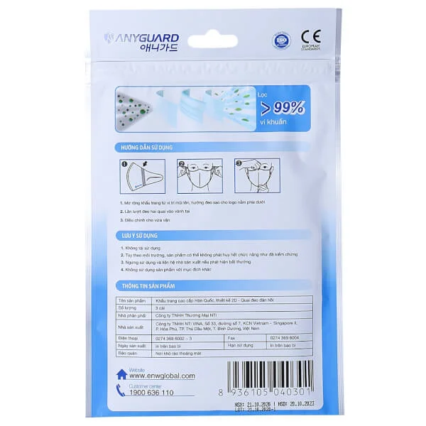 Khẩu trang AnyGuard (3 cái/ túi)