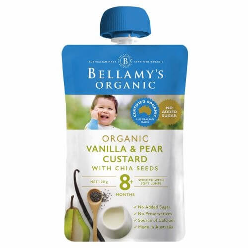 Hỗn hợp kem sữa lê và hạt chia với chiết xuất vanilla hữu cơ Bellamy