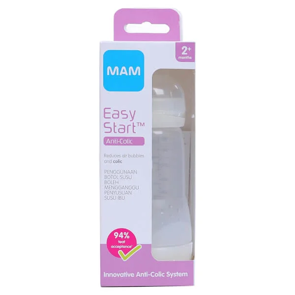 Combo 2 Bình sữa Mam Easy Start Anticolic (chống đầy hơi, 260ml, trắng kem)