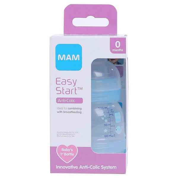 Combo 2 Bình sữa Mam Easy Start Anticolic (chống đầy hơi, 130ml, xanh dương)