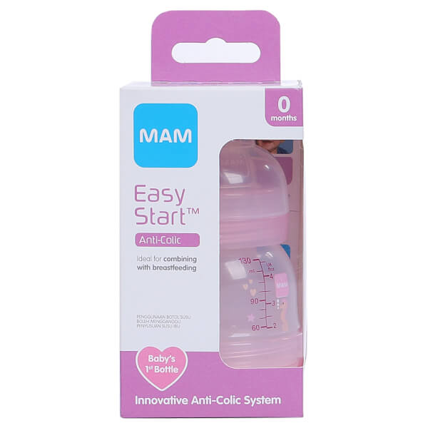 Bình sữa Mam Easy Start Anticolic (chống đầy hơi, 130ml, hồng)