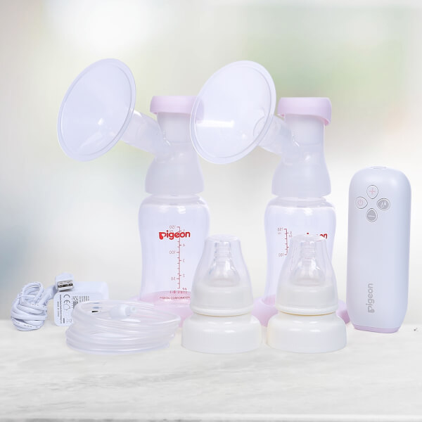 Combo 1 Máy hút sữa điện đôi Pigeon (Gomini) & 1 Balo đa năng cho mẹ bỉm sữa - màu hồng M37661