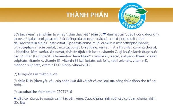 Sữa Hipp 1 Combiotic Organic Infant 350g (0-6 tháng)