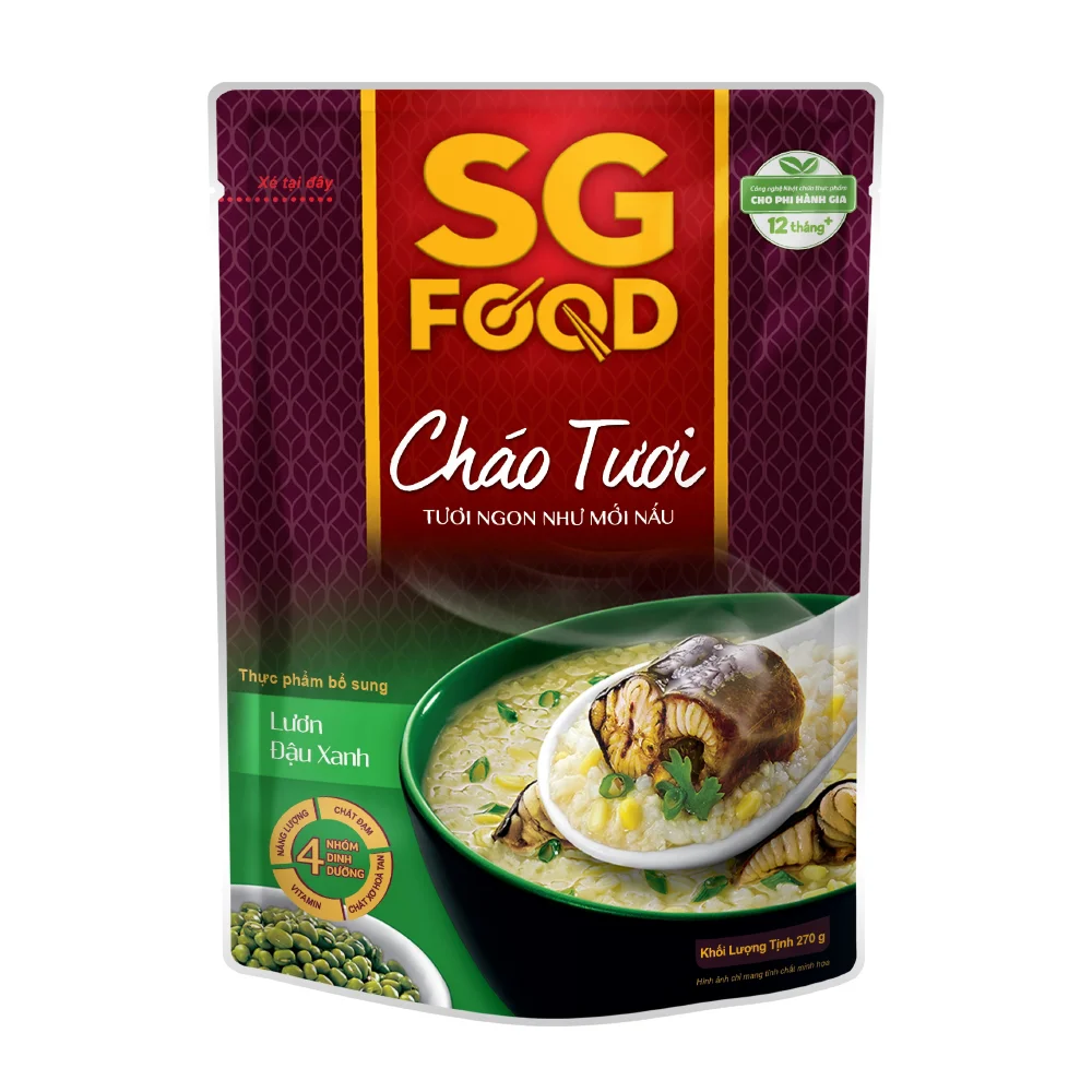 Cháo Lươn, Đậu Xanh, SG Food, 270g (Giao bao bì ngẫu nhiên)