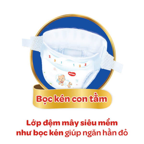 Bỉm tã dán Huggies Dry size M 76 miếng (6-11kg)