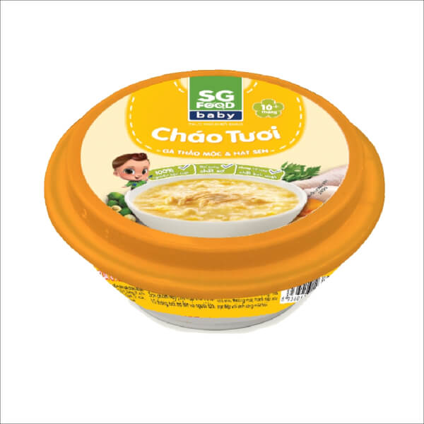 Cháo Tươi Baby gà thảo mộc hạt sen 240g