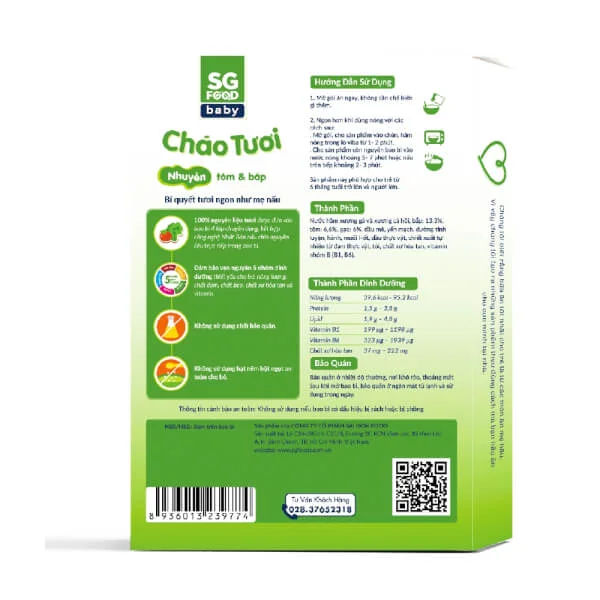 Cháo Tươi Nhuyễn Tôm và Bắp