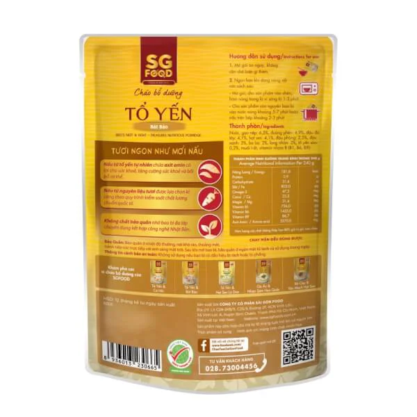 Cháo bổ dưỡng tổ yến Bát Bảo 240gr