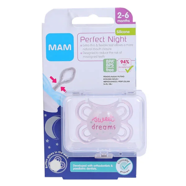 Ty ngậm Mam Perfect Night silicone girls (2-6 tháng tuổi)