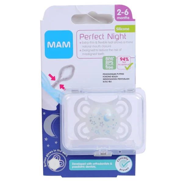 Ty ngậm MAM Perfect Night silicone (2-6 tháng tuổi)