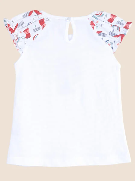 Bộ áo quần bé gái ngắn MON CF G0221007 (6-24M,Trắng)