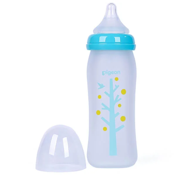 Bình sữa thủy tinh silicone cây xanh Pigeon 240ml