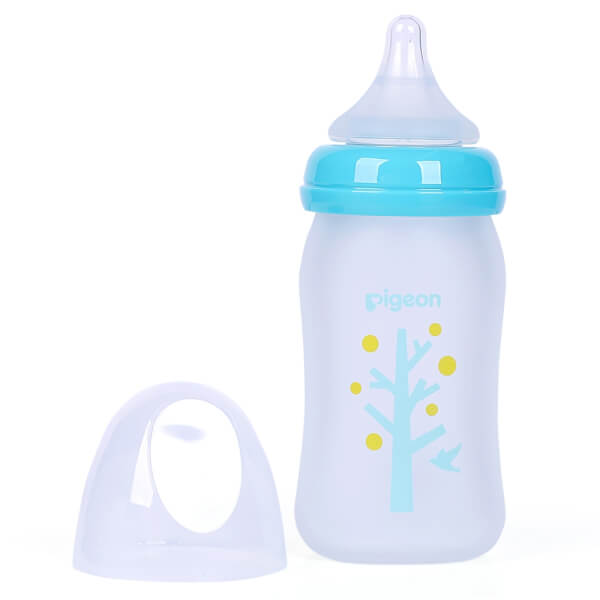 Bình sữa thủy tinh silicone cây xanh Pigeon 160ml