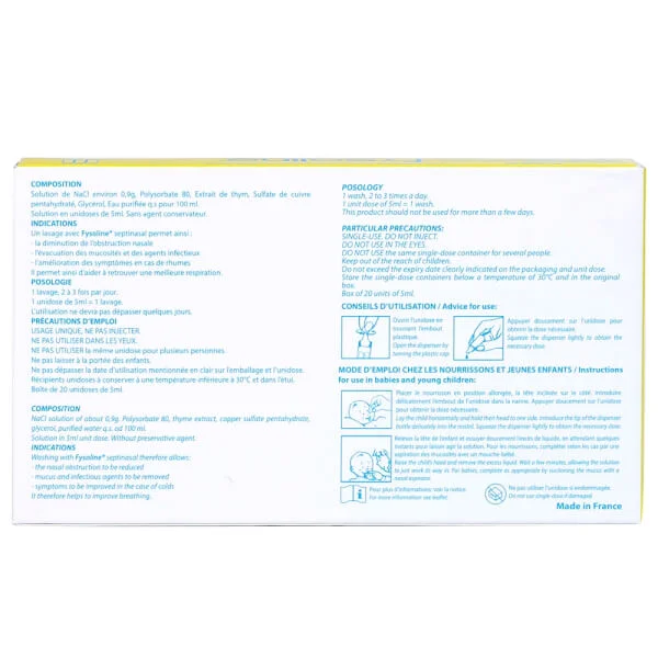 Nước muối sinh lý kháng khuẩn Fysoline (20 ống/ hộp)