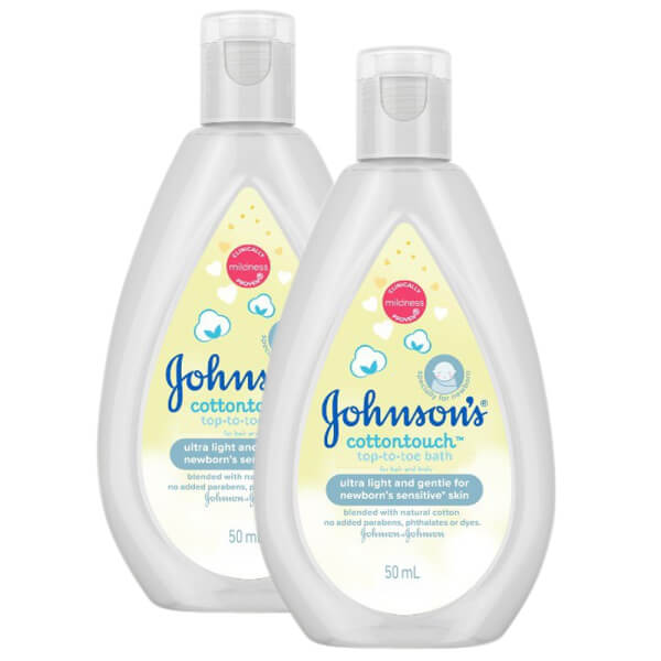 Combo 2 Sữa tắm gội Johnsons baby cotton 50ml hàng trưng bày