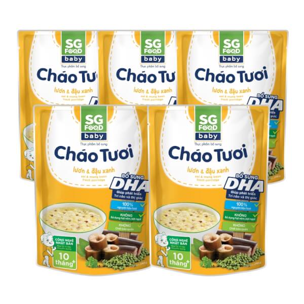 Combo 5 gói cháo tươi Baby lươn đậu xanh 240g, SG Food