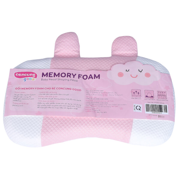 Gối memory foam cho bé Con Cung Good (PUB101, Hồng)