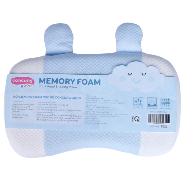 Gối memory foam cho bé Con Cung Good (PUB101, Xanh)