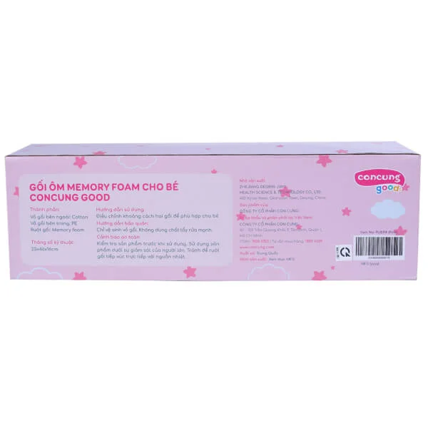Gối ôm memory foam cho bé ConCung Good (Hồng)