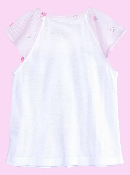 Bộ thun mặc nhà bé gái ngắn CF G0221003 (1-6Y,Trắng)