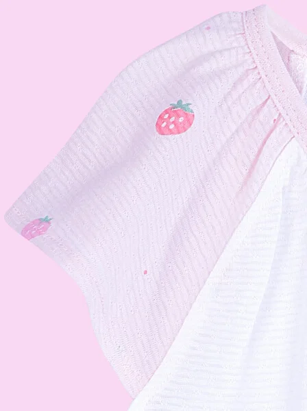 Bộ thun mặc nhà bé gái ngắn CF G0221003 (1-6Y,Trắng)