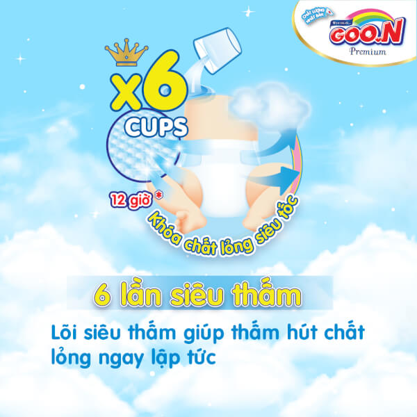 Combo 2 gói Bỉm tã dán Goon Premium size M 60 miếng (7-12kg)