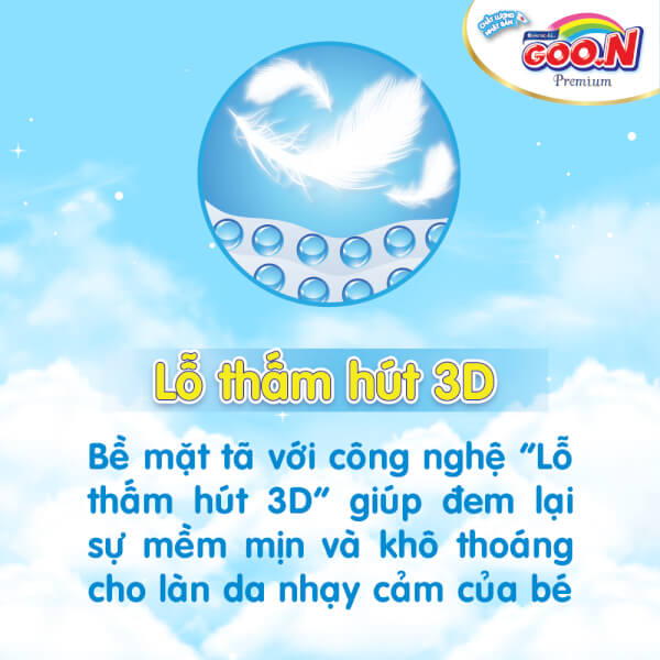 Combo 2 gói Bỉm tã dán Goon Premium size M 60 miếng (7-12kg)