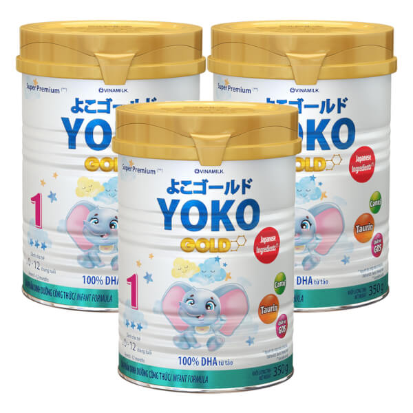 Combo 3 lon Sữa Vinamilk Yoko Gold 1 350g (0-1 tuổi)