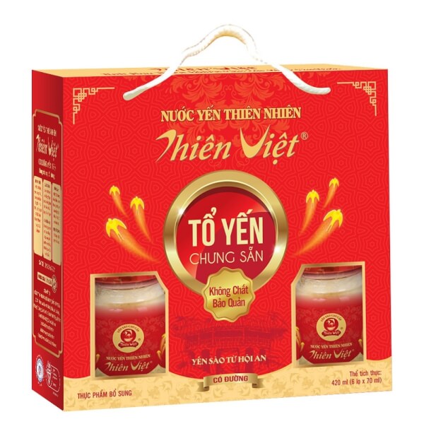 Quà tặng Nước Yến Thiên Việt có đường (Lốc 6x70ml)