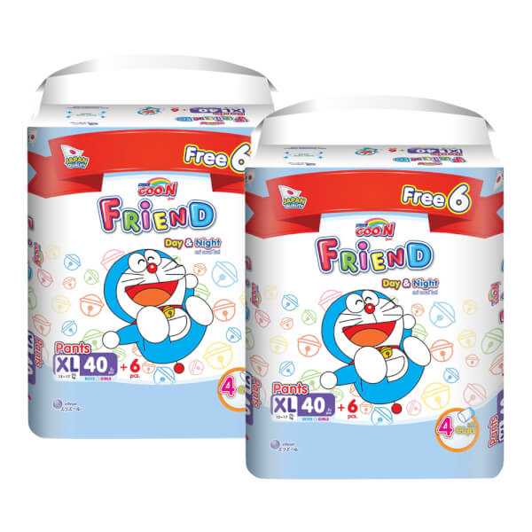 Combo 2 gói Tã quần Goon Friend Renew Super Jumbo (XL, 40 miếng) + 6 miếng