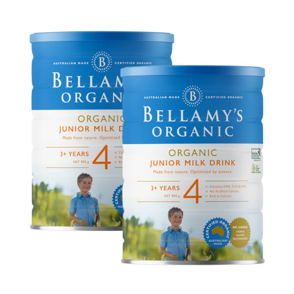 Combo 2 lon Sữa Bellamy's Organic Junior Milk Drink số 4 900g (trên 3 tuổi)