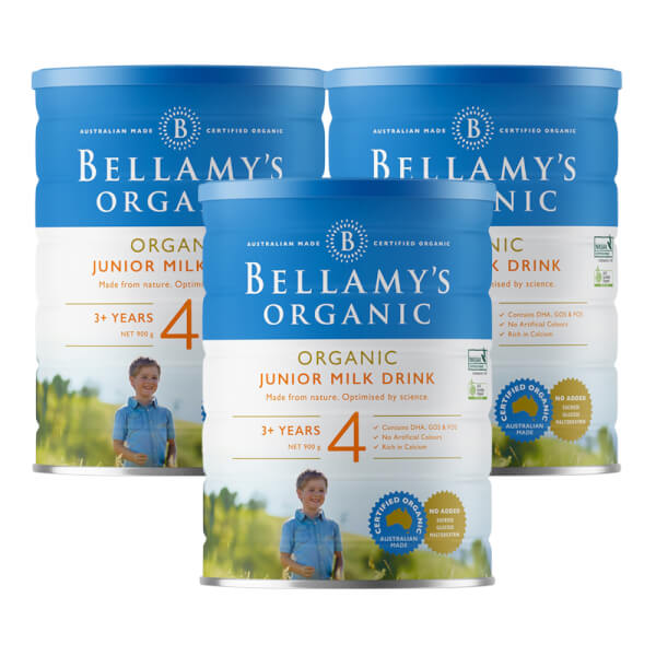 Combo 3 lon Sữa Bellamy's Organic Junior Milk Drink số 4 900g (trên 3 tuổi)