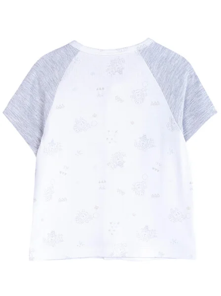 Bộ sơ sinh ngắn vải kháng khuẩn CF I0321007 (0-9M,Xám họa tiết)