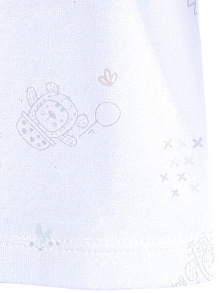 Bộ sơ sinh ngắn vải kháng khuẩn CF I0321007 (0-9M,Xám họa tiết)