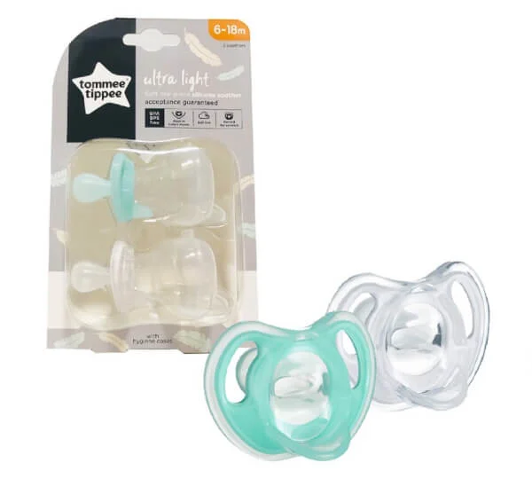 Ty ngậm silicon siêu nhẹ cho bé Tommee Tippee 6-18 tháng (vỉ đôi - màu ngẫu nhiên)