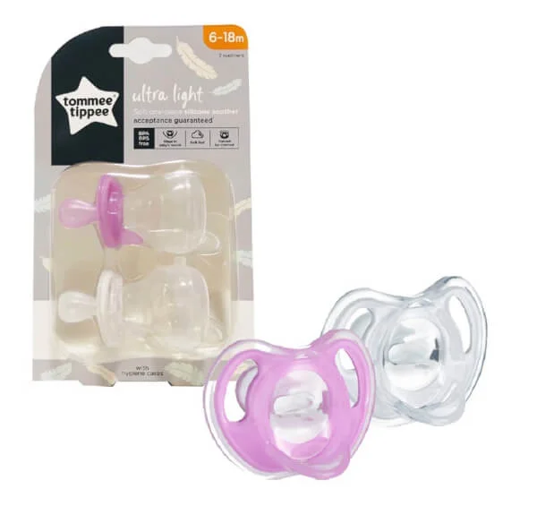 Ty ngậm silicon siêu nhẹ cho bé Tommee Tippee 6-18 tháng (vỉ đôi - màu ngẫu nhiên)