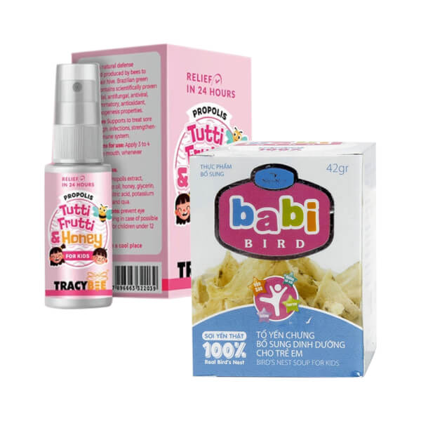 Combo 1 Keo ong Propolis Tutti Frutti và 1 Yến Babi Bird - 42g