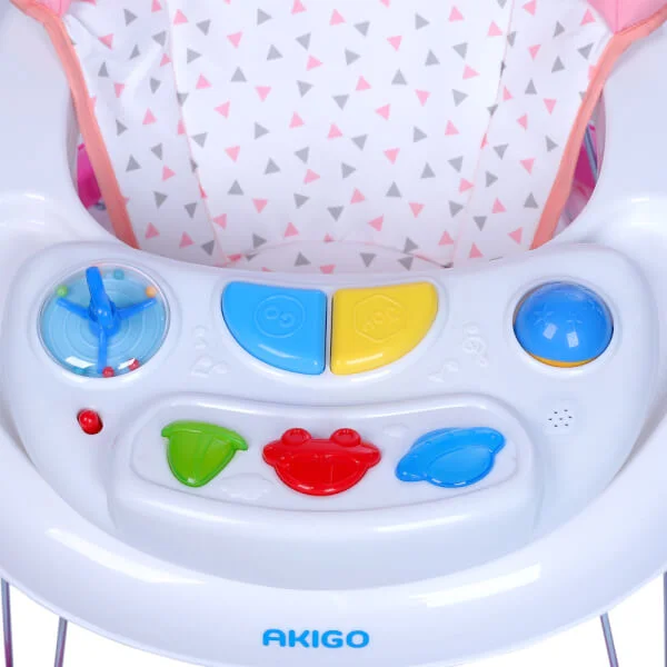 Xe tập đi Akigo khung tròn W2116TP7 màu hồng