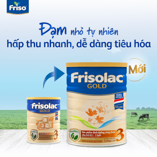 Combo 2 Frisolac Gold 3, 1 - 2 tuổi (1400gr)