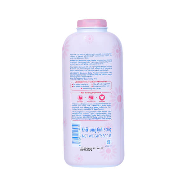 Combo 1 Sữa tắm gội toàn thân Johnson Baby 500ml bao bì mới và 1 Phấn thơm hương hoa Johnson Baby (500gr)